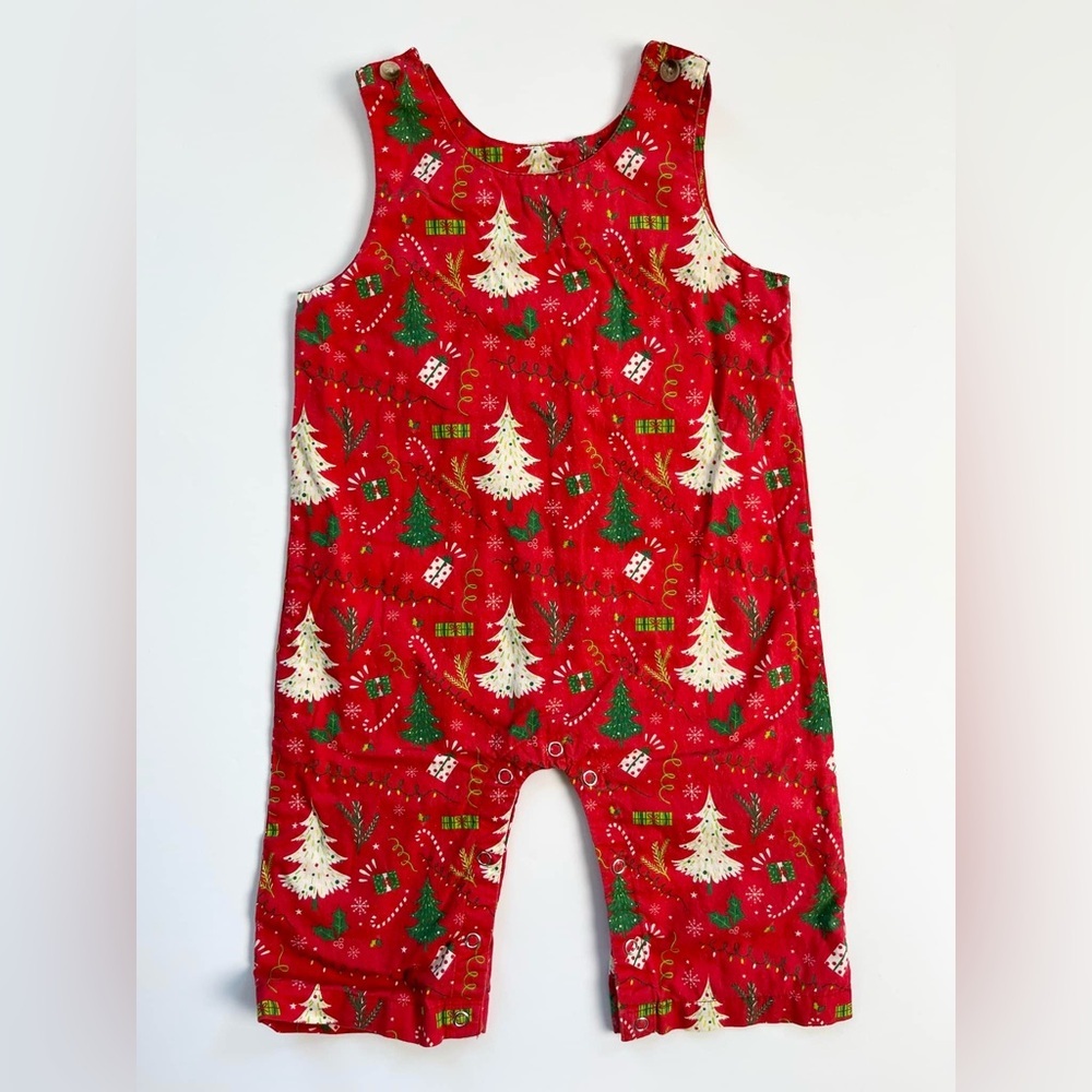 Festive Red Christmas Tree Romper